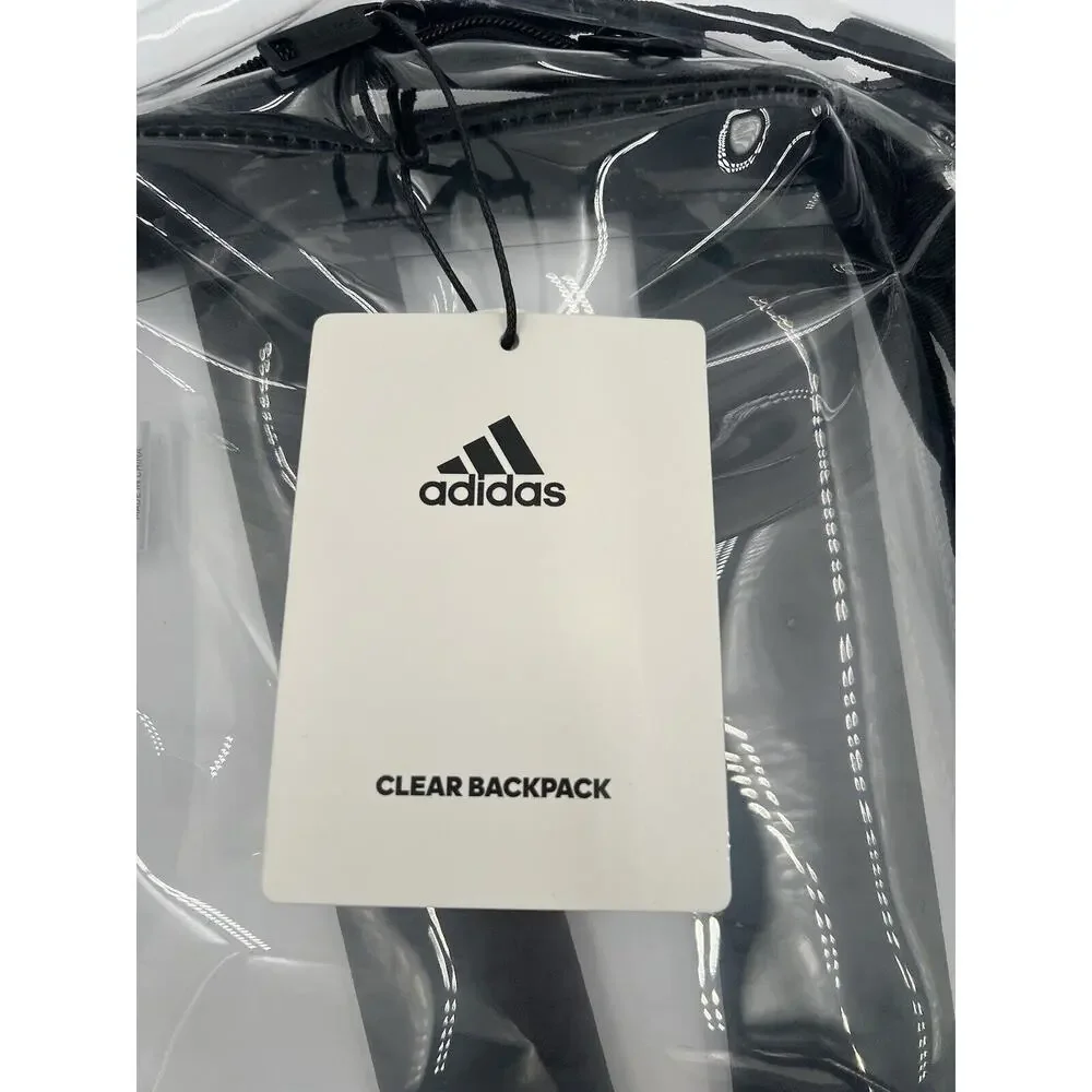 Adidas Clear Backpack Clear/Black Unisex‎ Training Bookbag NWT